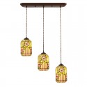 3 Light Stained Glass Pendant Light