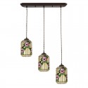 3 Light Stained Glass Pendant Light