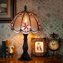 8 Inch Pink Stained Glass Table Lamp