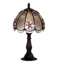 8 Inch Pink Stained Glass Table Lamp