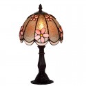 8 Inch Pink Stained Glass Table Lamp