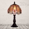 8 Inch Pink Stained Glass Table Lamp