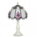 8 Inch Pink Stained Glass Table Lamp