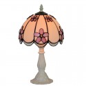 8 Inch Pink Stained Glass Table Lamp