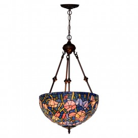 16 Inch Rustic Stained Glass Pendant Light