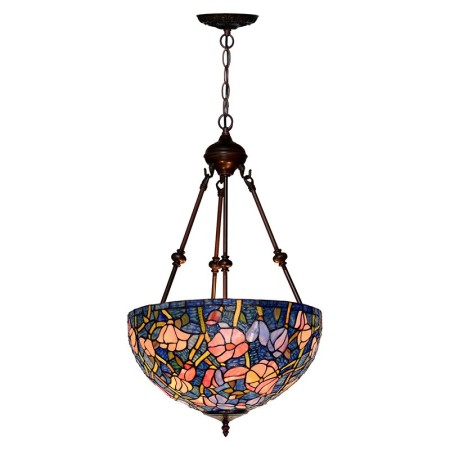 16 Inch Rustic Stained Glass Pendant Light