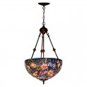 16 Inch Rustic Stained Glass Pendant Light