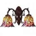 2 Light Face Down Stained Glass Wall light