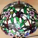 16 Inch Rustic Dragonfly Stained Glass Pendant Light