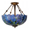 22 Inch Blue Stained Glass Pendant Light