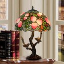 16 Inch Retro Peach Stained Glass Table Lamp