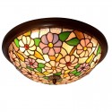 16 Inch Stained Glass Flush Mount