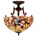 16 Inch Round Stained Glass Pendant Light