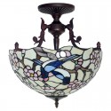 16 Inch Round Stained Glass Pendant Light