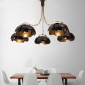 5 Light Modern / Contemporary Steel Chandelier with Acrylic Shade