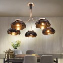 5 Light Modern / Contemporary Steel Chandelier with Acrylic Shade