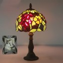 8 Inch European Stained Glass Grape Style Table Lamp