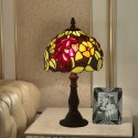 8 Inch European Stained Glass Grape Style Table Lamp