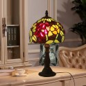 8 Inch European Stained Glass Grape Style Table Lamp