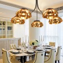 5 Light Modern / Contemporary Steel Chandelier with Acrylic Shade