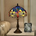 10 Inch European Stained Glass Dragonfly Style Table Lamp