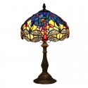 10 Inch European Stained Glass Dragonfly Style Table Lamp