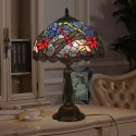 12 Inch European Stained Glass Dragonfly Style Table Lamp