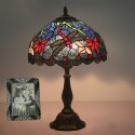 12 Inch European Stained Glass Dragonfly Style Table Lamp