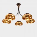 5 Light Modern / Contemporary Steel Chandelier with Acrylic Shade