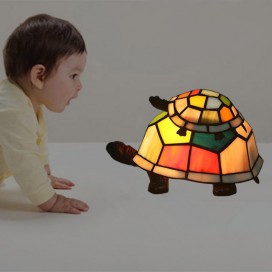 European Stained Glass Table Lamp