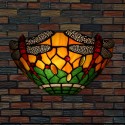 11 Inch European Retro Stained Glass Dragonfly Style Wall Light