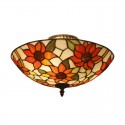 16 Inch European Stained Glass Flush Mount