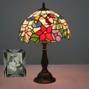 12 Inch European Stained Glass Hummingbird Style Table Lamp