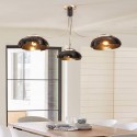 3 Light Modern / Contemporary Steel Chandelier with Acrylic Shade