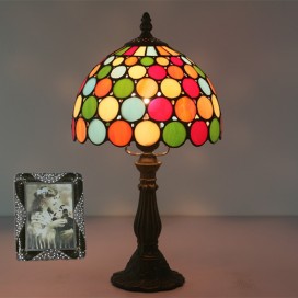 8 Inch European Stained Glass Table Lamp