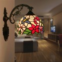 8 Inch European Stained Glass Hummingbird Style Wall Light