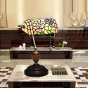 European Stained Glass Rose Style Table Lamp