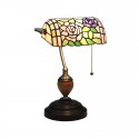 European Stained Glass Rose Style Table Lamp