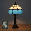 8 Inch Mediterranean Stained Glass Table Lamp