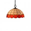 16 Inch American Simple Stained Glass Pendant Light