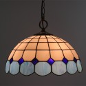 16 Inch American Simple Stained Glass Pendant Light