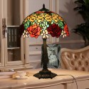 16 Inch European Stained Glass Rose Style Table Lamp